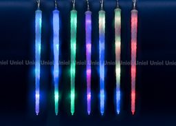 ULD-E3005-210/DTK RGB IP44 FROSTED ICICLE Занавес светодиодный фигурный Морозные сосульки, соединяемый, 2,7х0,42м. 10 подвесов. RGB свет. Провод прозрачный. TM Uniel. - Volpe фото 2