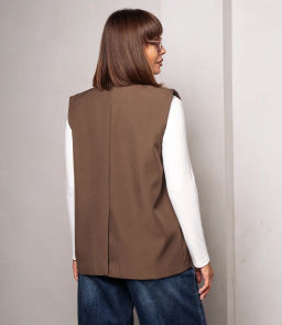 Жилет #КТ20630, коричневый