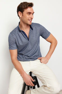 Lacivert Regular/Normal Kesim Polo Yaka T-shirt TMNSS24PO00034 - Trendyolmilla фото 3