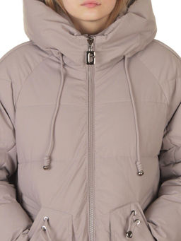 6615 BEIGE Пальто зимнее женское (200 гр. холлофайбер)