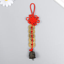 Цена за 20 шт. Колокольчик металл Головы слонов 5 монет, 1 колокол 14,5х2,5 см