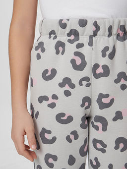 Брюки для девочек серые с леопардовым принтом - Mark formelle фото 3