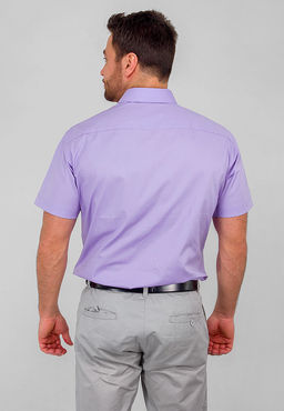 Сорочка мужская короткий рукав GREG 720/107/3823/Z STRETCH  фото 10