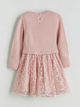 ?i?ek Aplikeli K?z ?ocuk T?ll? Elbise