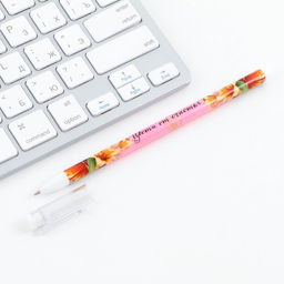 Цена за 10 шт. Ручка шариковая синяя паста 0.5 мм с колпачком Цвети от счастья пластик