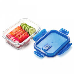 Контейнер стеклянный TalleR 0,64л, 18х13,4х6,4см, прямоугольный, стекло, пластмассовая крышка, 4 замка, воздушный клапан (Китай) - Домашняя мода фото 3