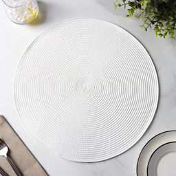 Набор салфеток сервировочных на стол Доляна Лофт, 4 шт, d=38 см, цвет белый  фото 7