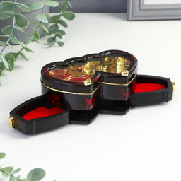 Шкатулка музыкальная «2 сердца», пластик, 11.5×7 см