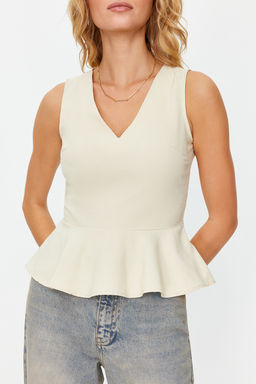 Siyah V Yaka Volanl? Dokuma Bluz TWOSS19XB0065 - Trendyolmilla фото 18