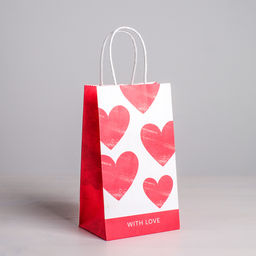 Пакет подарочный крафт With LOVE, 12 х 21 х 9 см - Дарите счастье фото 2