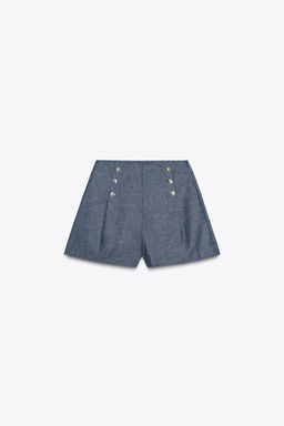 BUTTON DETAIL BERMUDA SHORTS IN A LINEN BLEND - Zara фото 16