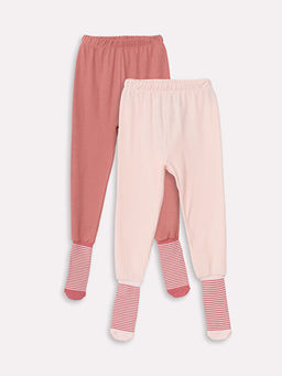 Beli Lastikli Basic K?z Bebek ?orapl? Pijama 2li