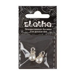 Бусина Zlatka пластик JJB-04 8 x 10 мм 5 х 2 шт №01 Жемчужный  фото 3