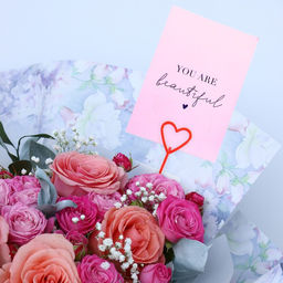 Цена за 80 шт. Держатель для открытки букет Красный, 34см