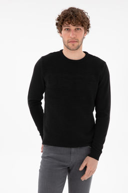 Свитер U.S. Polo Assn Slim Fit черный из хлопка