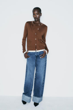 KNIT CARDIGAN WITH CONTRAST TRIMS