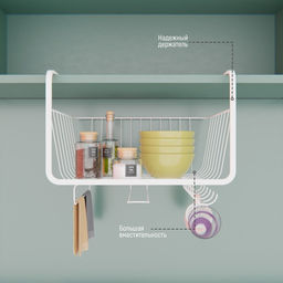 Корзина подвесная Доляна, 29×25×19.5 см, белая