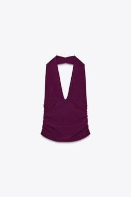 GATHERED HALTERNECK TOP - Zara фото 11