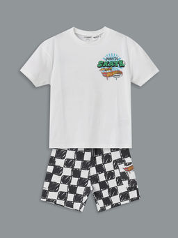 Hot Wheels Bask?l? Erkek ?ocuk Ti??rt ve ?ort 2li