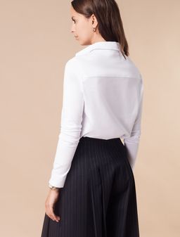 Блузка трикотажная из премиального хлопка с эластаном - Vilatte фото 3