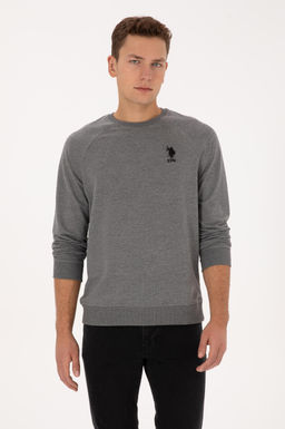 Erkek Antrasit Melanj Basic Sweatshirt