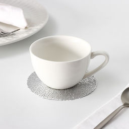 Подставки под кружку Доляна «Соломка», 4 шт., d=10 см, серебряные