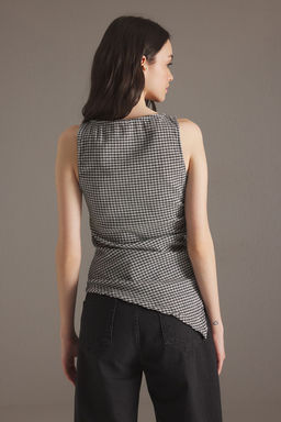 Trendyolmilla Siyah Poti Kare Fitted/Vucuda Oturan Esnek Orme Bluz TWOSS25BZ00261 фото 4