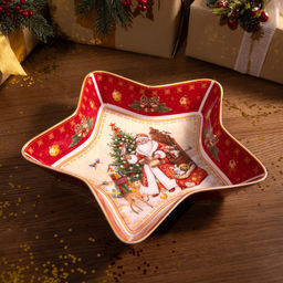 БЛЮДО-ЗВЕЗДА LEFARD ДЕД МОРОЗ 28*28*5 СМ КРАСНОЕ (КОР=8ШТ.)  фото 2