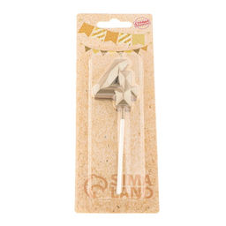 Цена за 3 шт. Свеча в торт на шпажке «Алмаз», цифра 4, шампань, 5×2.6 см