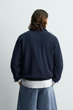 SUDADERA PIQU? CUELLO CREMALLERA / Marino - Zara фото 3