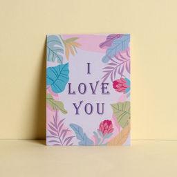 Цена за 20 шт. Открытка-комплимент Люблю тебя, цветы, 8 6 см