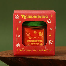 Ароматическая свеча новогодняя в банке Зима - волшебное время, лесные ягоды, 5.5?6.5 см