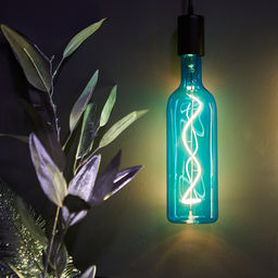 LED-SF21-5W/SOHO/E27/CW BLUE GLS77BL Лампа светодиодная SOHO. Синяя колба. Спиральный филамент. Картон. ТМ Uniel