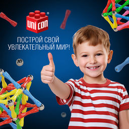 Конструктор магнитный Необычные фигуры, 55 деталей - Unicon фото 5