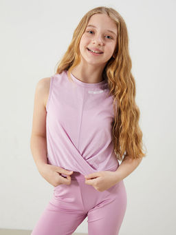 Bisiklet Yaka K?z ?ocuk Crop Atlet