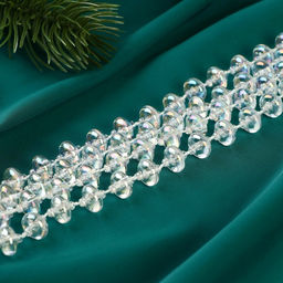 Бусы на ёлку Льдинка, длина 2.7 м, d=9 мм, объемные, прозрачные, перламутровые - Зимнее волшебство фото 2