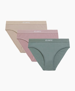 ATLANTIC 3CLP-012 Трусы спорт Sport - набор 3 шт. бежевый + розовый + зеленый