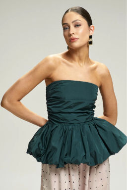 Топ-корсет с баской Pine Green