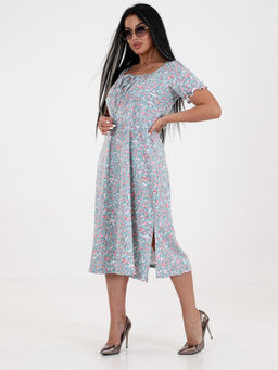 ПЛ-АНЖЕЛИКА ПЛАТЬЕ ЖЕНСКОЕ (Цветы ментол) - А-дина фото 5