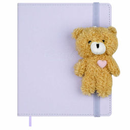 Дневник школьный арт. 72526 / 15 ИГРУШКА МИШКА СИРЕНЕВЫЙ (кожзам: А5+; твёрдый переплёт, материал о