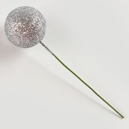 Набор топперов на проволоке «Шар», набор 20 шт., размер 1 шт. — 2×7.5 см, цвет серебро