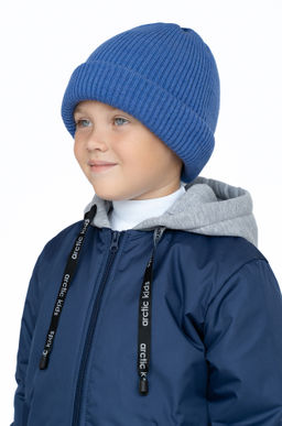 Шапка вязаная кобальт