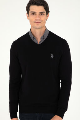 Мужской черный базовый свитер - U.s. polo assn фото 3