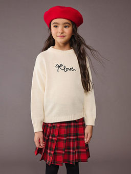 Bisiklet Yaka K?z ?ocuk Triko Kazak