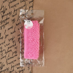 Цена за 2 шт. Кружево капроновое, 35 мм × 10 ± 1 м, цвет розовый