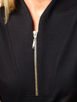 VILATTE / Укороченный джемпер с воротом на молнии из футера-двухнитки  фото 2