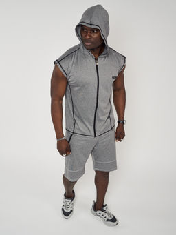 Спортивный костюм летний мужской серого цвета 22610Sr