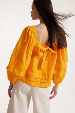 Blusa de algodon con escote cuadrado - H&m фото 3