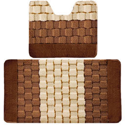 Комплект ковриков для в/к BANYOLIN SILVER из 2 шт 60х100/50х60см (коричневый)