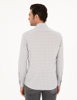 Серая зауженная рубашка с длинным рукавом - Cacharel фото 5